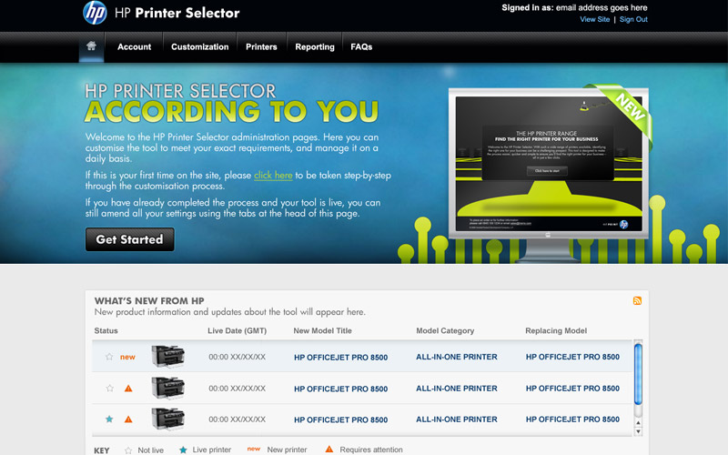 HP Product Selector screenshot 1